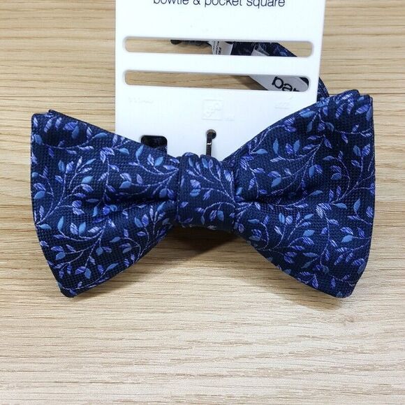 BAR III Mens Blue Floral Bow Tie - Picture 1 of 3